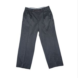 Ben Silver by Majer Dress Pants 34 X 27.5 Charcoal Gray USA Made Wool Pleated